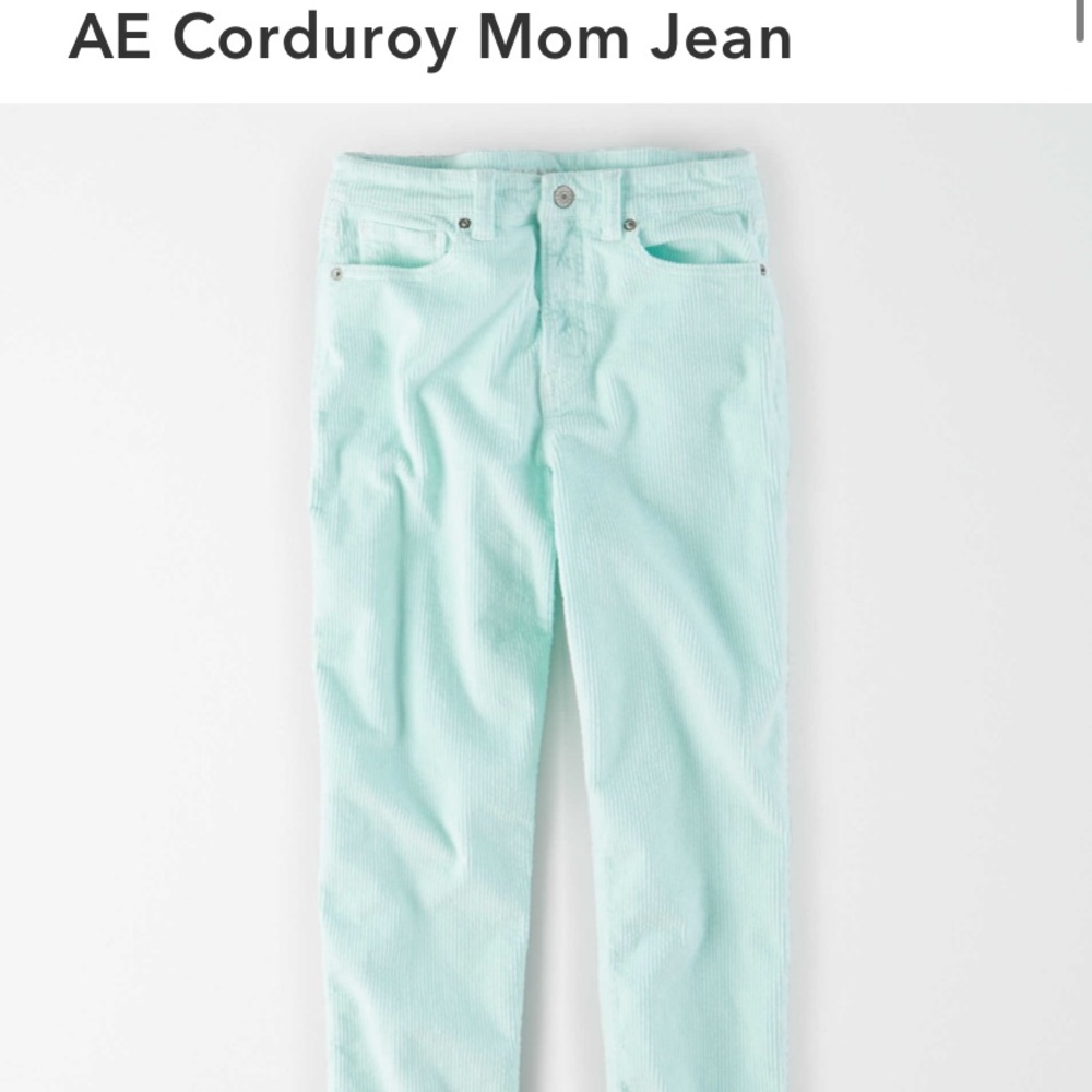 NWT corduroy mom jeans AE in BLUE